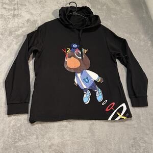 Vznary Hoodie Mens Large Cartoon Bear Graphic Pullover Streetwear Art Unique